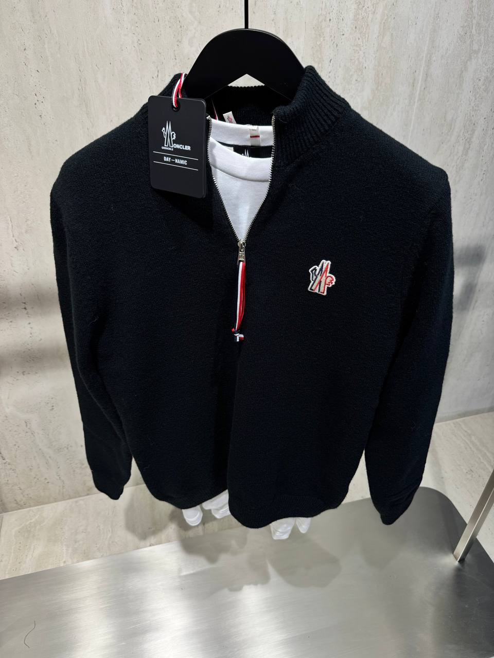 Moncler Half Zip Logo Knitwear