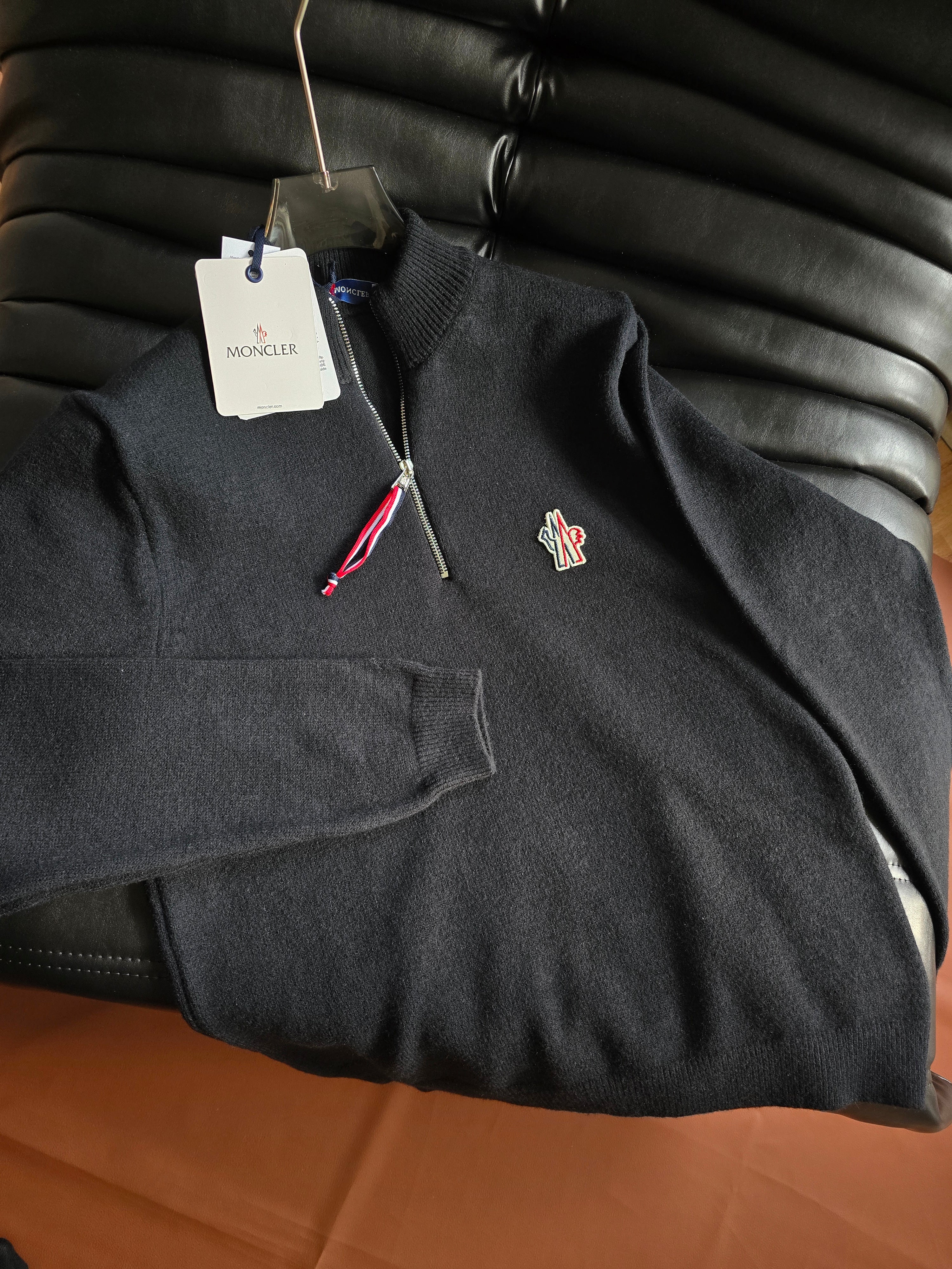 Moncler Half Zip Logo Knitwear